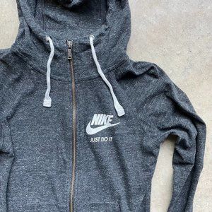 Nike Just Do It Retro Hoodie Long Sleeve Lightweight Zip Up Tee XS